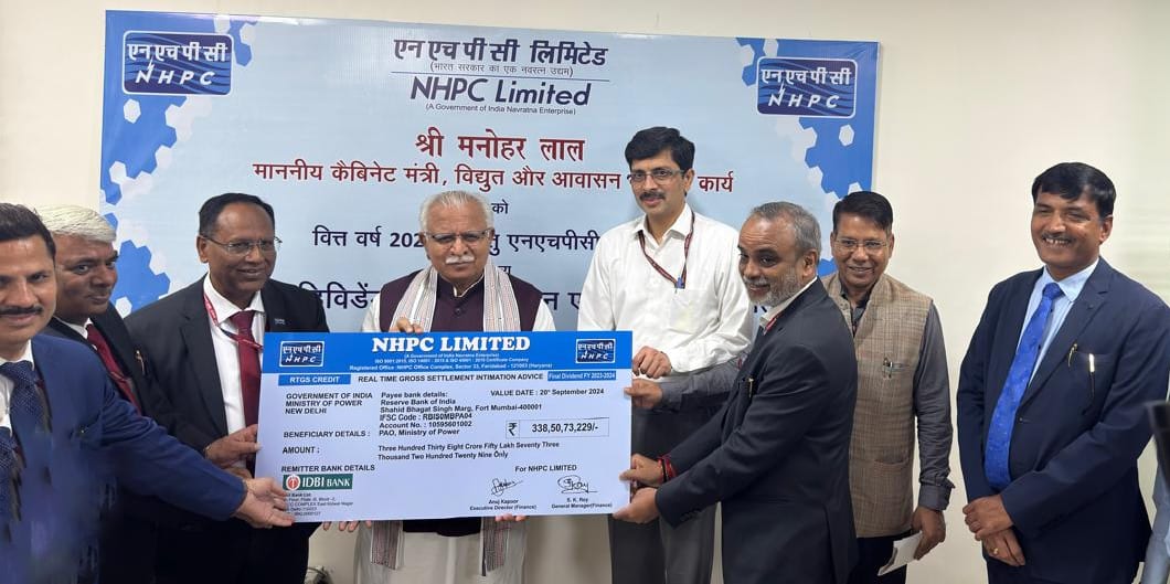 nhpc dividend chuque